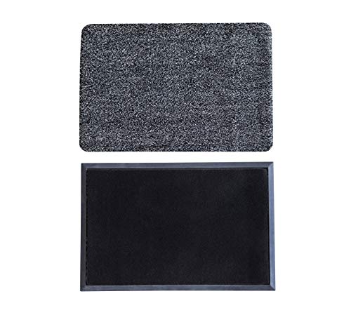 koko doormats Felpudo Entrada casa, Alfombras Puerta Entrada desinfectante para viviendas, Negocios u oficinas, Incluye Felpudo Exterior de Goma y Felpudo Interior secante, 60x40 cm. Set 5 pzas