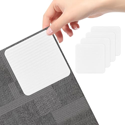 Noxtioanip 4 Piezas Pinzas para Alfombras, Alfombra Antideslizante Pad, Tope para Alfombras Reutilizable, Antideslizante Alfombras Antideslizante Suelo, para Cocina, Baño, Salón, Dormitorio, Oficina