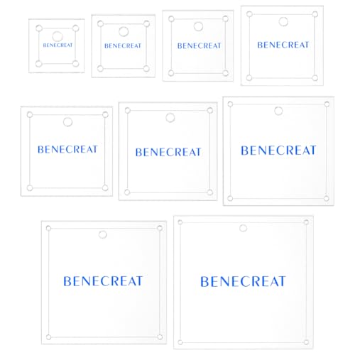 BENECREAT 9 tamaños Square Quilting Template, acrílico Quilting Regla transparente Allowance Templates Regla para DIY Patchwork, guía de corte, acolchado a máquina, costura artesanal
