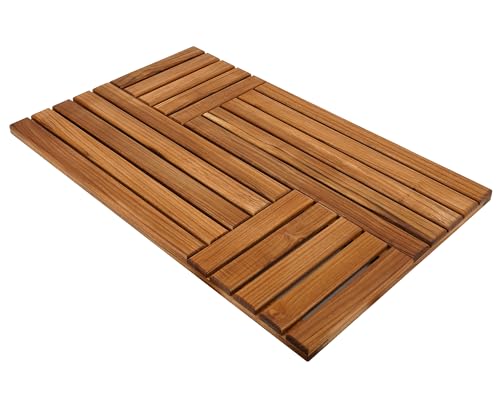 Utoplike Alfombra de baño de Madera de Teca, tapete de Ducha Grande de Madera para baño, Antideslizante para Piso de Madera Resistente, para Ducha Interior, SPA de Lujo, hogar o al Aire Libre