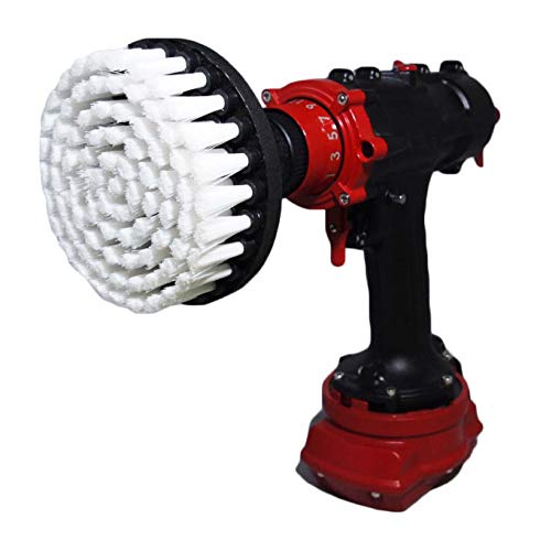 Cepillo de Taladro Premium,extrasuave,Color Blanco,13cm para Limpieza Profesional. No Raya Las Superficies. Adecuado para alfombras, Cuero, tapicería, Muebles, Interior de Coche, Limpieza de Vidrio.