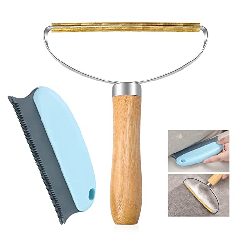 YSUVIN Quitapelusas Manual, 2 PCS Removedor Pelusas de Metal & Afeitadora de Pelusa ABS, Lint Remover de Pelusas Reutilizable Quita Pelos para Ropa, Alfombra, Pelo de Mascota