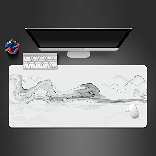 Alfombrilla de Ratón de Arte en Blanco y Negro Alfombra de Mesa Lavable de Goma Natural Alfombrilla de Mesa para Jugadores Portátiles Alfombrilla de Mesa Antideslizante 1000X500X3Mm
