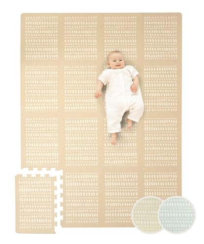 Alfombra Puzzle Suelo Bebe 1,7x1,2m Bosque – 16 XL-Placas de 60x60cm Esterilla & Suave Alfombra Juegos Bebes Acolchada – Libre de Tóxicos, Sin Olor, Fácil de Limpiar
