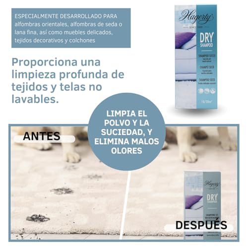 Hagerty Champú Seco Detergente En Polvo Para Alfombras, Elimina El Polvo Y La Suciedad, 500 g