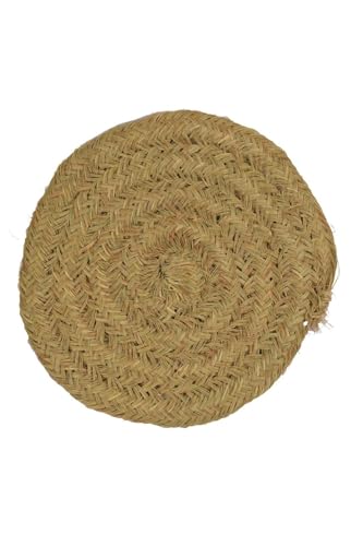 JARDIN202 - Alfombra de Esparto Trenzada a Mano – Alfombra multiuso Decorativa color Natural | 80 cm (Redonda)