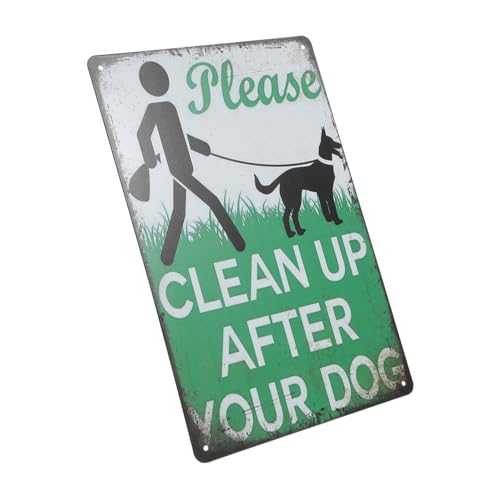 JOINPAYA Signo De Limpieza De Heces De Perros Mantener a Los Perros Fuera Del Césped Estación De Desecho De Señal De Caca De Caca Limpiar Los Desechos De Tu Perro. Hojalata