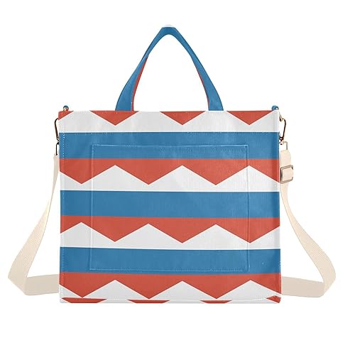 ILmira Bolsa de pana con bandera rusa para mujer, bolsa de mano de gran capacidad, bolsa de compras con bolsillo interior, multicolor, Medium