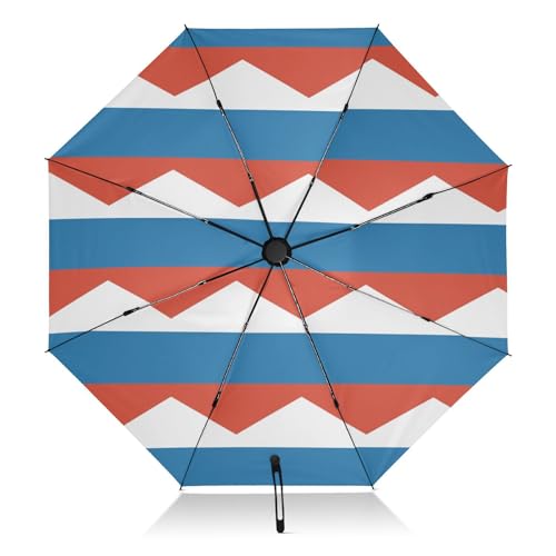 ILmira Paraguas plegable de viaje con bandera rusa, resistente al viento, resistente al viento, lluvia, UV, paraguas compacto y portátil con apertura y cierre automático, multicolor, talla única