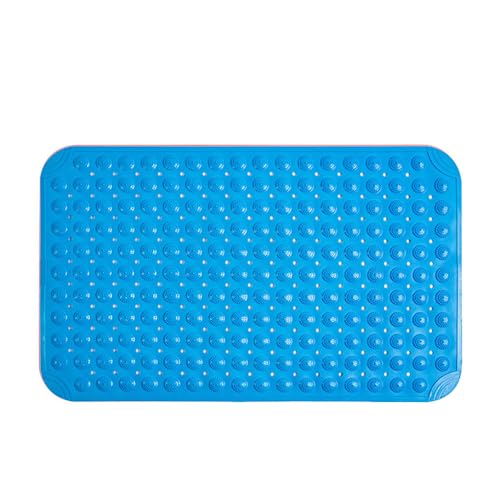 Surwin Alfombra Ducha Antideslizante, Alfombra Bañera Secado Rápido con ventosas, Baño con Orificio de Drenaje Alfombra de Ducha TPE Alfombrillas para Masaje (Azul,40x80cm)