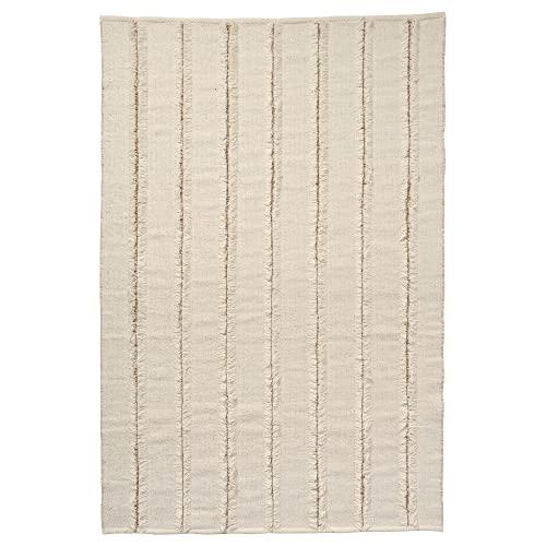 Ikea PEDERSBORG Alfombra de tejido plano, 133 x 195 cm, natural/blanquecino