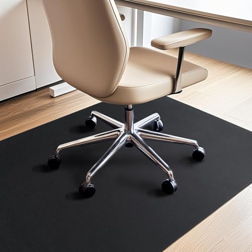 COSYLAND Protector Suelo Silla Oficina, Alfombra Silla Escritorio 90x120 cm, Alfombra Protectora para Suelos Duros y Laminados, Tapete para Silla Gaming y Escritorio, Negro
