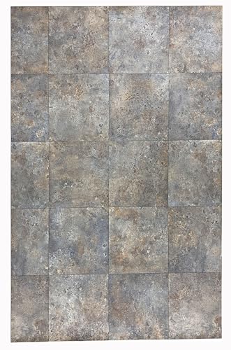 Alfombra de Vinilo - Alfombras Tadi & Imperio - Imitación Metal Oxidado Marrón - Diseño Industrial y Elegante para Decoración de Interiores - 150X200 centímetros