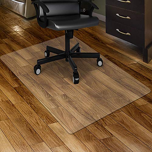 Kuyal tapete Transparente para sillas para Pisos Duros 90x120cm tapetes Transparentes tapete de protección de Madera/baldosas para Oficina y hogar (rectángulo de 36 