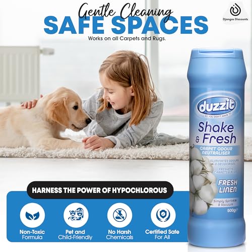 Duzzit Shake & Fresh - Ambientador mixto de alfombras (3 unidades) | Shake and Vac - Ambientador de alfombras en polvo | Shake n Vac | Paquete variado de polvo limpiador de alfombras
