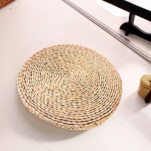 HUAOSN Cojín de Asiento de Tatami, Alfombra de Totora Tejida a Mano, Cojín de Asiento Tejido de Tatami Tradicional Japonés Compatible con Triciclo Eléctrico y Sanbengzi
