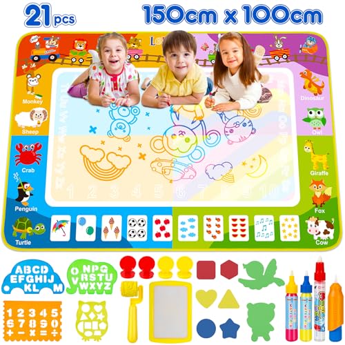 lenbest Juguetes Niños 2 3 Años - 150 x 100 cm Alfombra Pintar Agua Niños - Juguetes Niña 2 3 4 Años - Juegos Educativos - Regalo Niño Niña