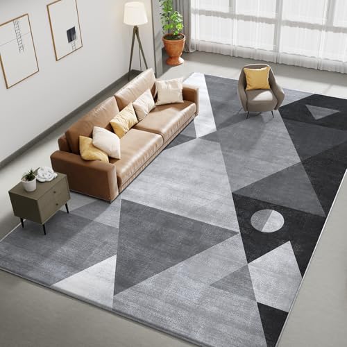 HOMFINE Alfombra Salon Modernas Lavable - Alfombras de Salon Pelo Corto Grande (Esponja Espesa) Alfombra Sala Alfombras de área Antideslizante para Habitacion Comedor Dormitorio 80x150 Gris