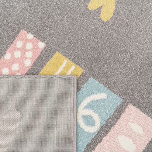 Paco Home Alfombra Infantil Habitación Infantil Niña Niño Varios Estampados Y Tamaños, tamaño:120x160 cm, Color:Gris 3