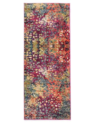 RugVista, Davina, Alfombra, Pelo Medio, 80 x 200 cm, Pasillo, Moderno, Oeko-Tex Standard 100, Polypropylene, Pasillo Dormitorio Cocina, Sala De Estar, Negro/Gris, Multicolore