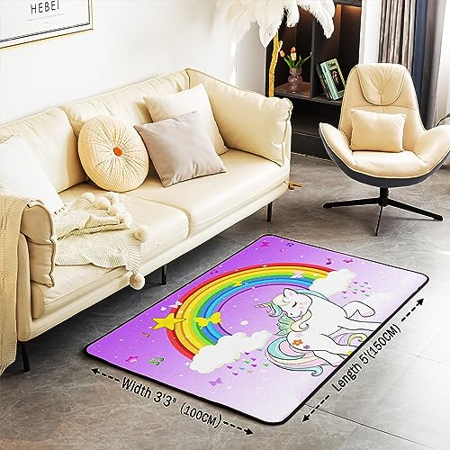 Alfombra de interior con forma de unicornio para niños, alfombra de salón de mariposas unicornio, alfombra de interior en forma de unicornio arco iris, alfombra de dormitorio Galaxia Estrellas,