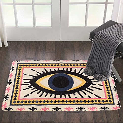 Alfombra de área HAOCOO con diseño de Ojos de 3 x 5 pies, Antideslizante, Supersuave, de Terciopelo, Creativa, para recámara, Sala de Estar, guardería