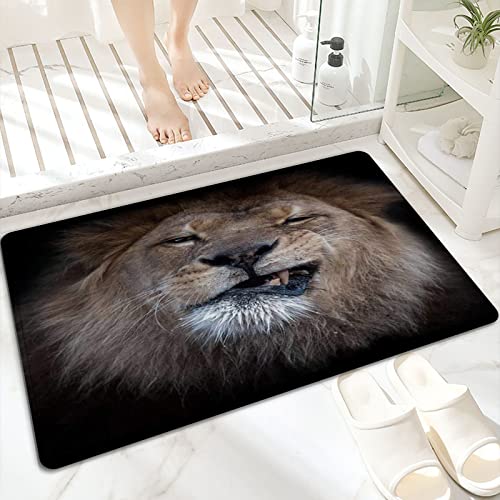 ANNKOOT Alfombra Antideslizante Alfombra Espuma de Memoria Piso Baño Alfombra,Rey león Divertido Animal,,Absorber Alfombra de baño Suave Alfombra de baño 60x100 cm