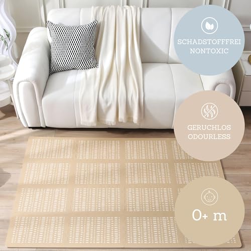 Alfombra Puzzle Suelo Bebe 1,7x1,2m Bosque – 16 XL-Placas de 60x60cm Esterilla & Suave Alfombra Juegos Bebes Acolchada – Libre de Tóxicos, Sin Olor, Fácil de Limpiar