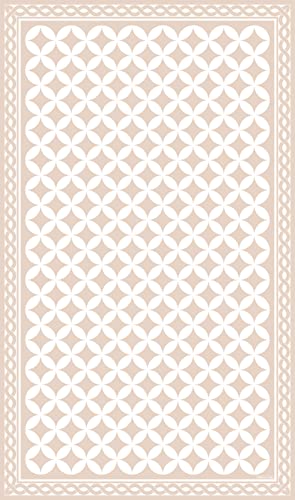 DobleUve Estudio Alfombra Vinílica Hidráulica 21 | Color Beige | 47x80 cm | Alfombra Cocina Lavable Antideslizante | Alfombra Vinilica | Suelo Vinílico | Alfombra Vinilo Salón