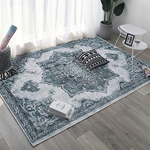 MISKYN Alfombra de área de Estilo Europeo, Alfombra Estampada for Sala de Estar, Alfombra for Dormitorio, Alfombra Tradicional de Estilo Oriental clásico, Manta (Color : W, Size : 40x60cm)