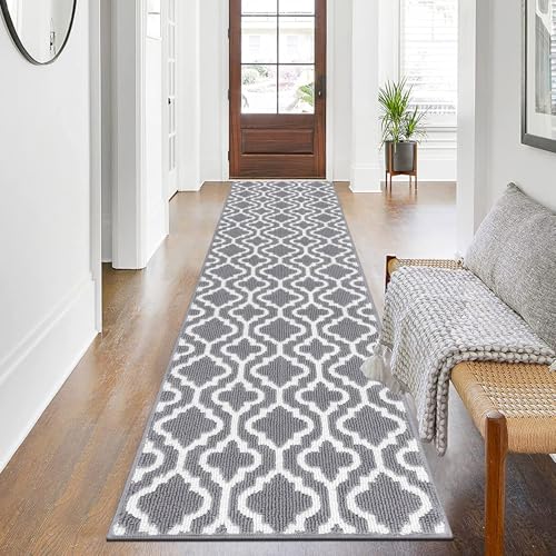 SHACOS Alfombra de Pasillo Larga Antideslizante 66x300cm Alfombra Suelo Cocina Absorbente Lavable Alfombra Corredor Pasillo Alfombra Hall Entrada Largo para Pasillo, Cocina, Lavandería