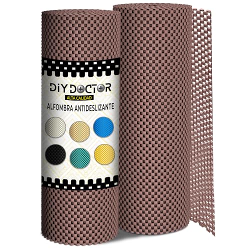 DIY Doctor Rollos Antideslizantes (2 Unidades) – 190 x 30cm – Alfombrilla de Goma para Alfombras y Cajones – Chocolate