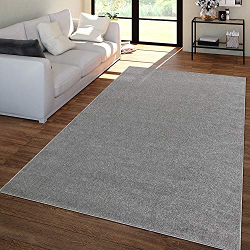 TT Home Alfombra Salón Pelo Corto Moderno Diseño Liso Moderno Atemporal, Color:Antracita, Tamaño:60x100 cm