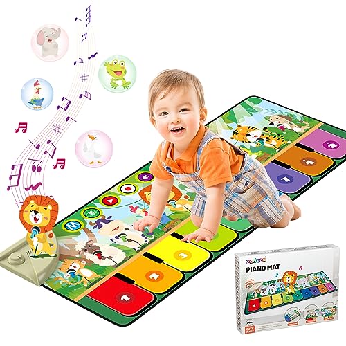 Rodzon Alfombra Musical Piano Bebe con 10 Animales,Juguetes niños 1 2 3 Años,Regalo Bebe,Alfombra de Juegos Bebe 9 Melodias 19 Canciones,Regalos Cumpleaños Navidad para Niños Niñas 1 2 3 Años
