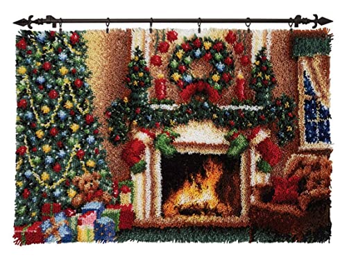 Kit de alfombra con gancho de pestillo, kit de fabricación de alfombras para adultos y niños, kits de fabricación de alfombras de armario de Navidad, kit de punto de cruz, cojín para principiantes,
