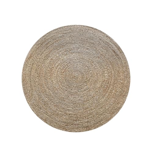 Acomoda Textil - Alfombra de Yute Ecológica de Fibra Natural. Alfombra Grande y Resistente de Fácil Limpieza para Hogar, Casa y Oficina en Interior y Exterior. (Redonda 90 cm Ø, Arte)