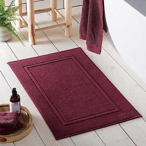 Drift Home - Alfombra de baño Abode Eco 80% algodón BCI, 20% poliéster Reciclado, 50 x 80 cm, Color Burdeos