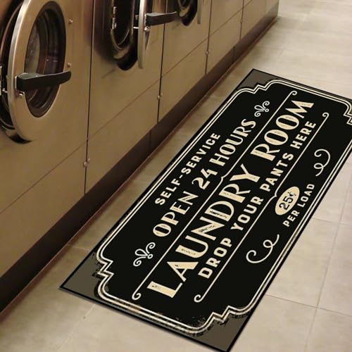 Tapete antideslizante para cuarto de lavado y cocina, alfombra decorativa para lavandería de autoservicio, baño y suelos de habitación