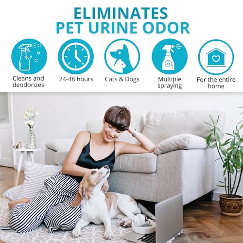 EOS (1 litro) Eliminador de olores Mascotas al instante. Anti olor orines de Perros, Gatos. Aplicar en sofás, arenero, cesped, Coche. Detergente enzimatico, Repelente de micciones gatos.