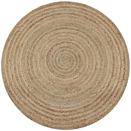 vidaXL Alfombra Redonda 90cm Yute Trenzado Decoración Casa y Hogar Moquetas