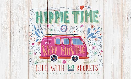 STOR PLANET Alfombra de Vinilo Hippie, 100% PVC reciclable, Estampado, 45 cm x 75 cm