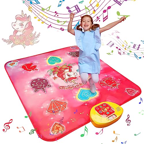 VATOS Esterillas de baile para niños regalos para niñas y niños - Esterilla musical con 5 modos de juego 3 niveles de desafío | luces LED Navidad cumpleaños juguetes a partir de 3 4 5 6 7 8 9+ años