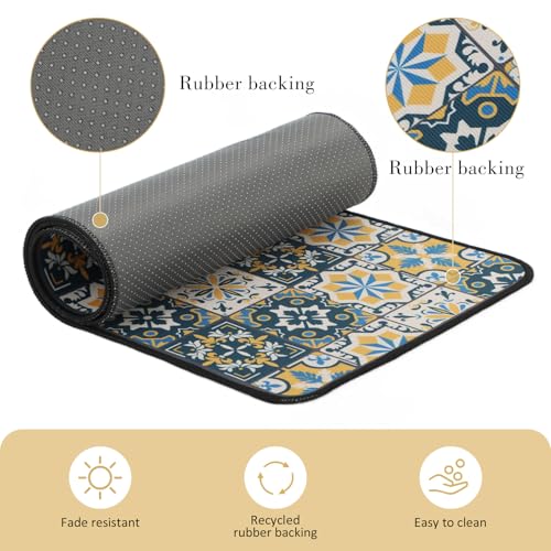 Fecialy Alfombras de Cocina, Alfombra de Cocina Antideslizante, Alfombra de Pasillo antifatiga para Cocina, Alfombra para baño, Pasillo de salón, 40x60+40x120cm