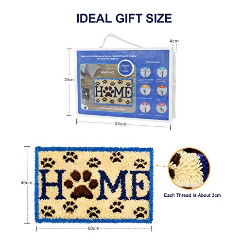 ROCKY&CHAO Anudar alfombras para atarse, kits de anudar kit de gancho de lengüeta set de auto anudado para niños y adultos (home(Paquete))