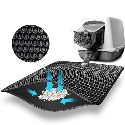 Alfombra Gatos Arenero 30x45 cm Plegable Alfombra Arenero Gato Diseño de Doble Capa en Forma de Panal Material Impermeable Alfombrilla Arenero Gato Antideslizante Cat Litter Mat Fácil de Limpiar