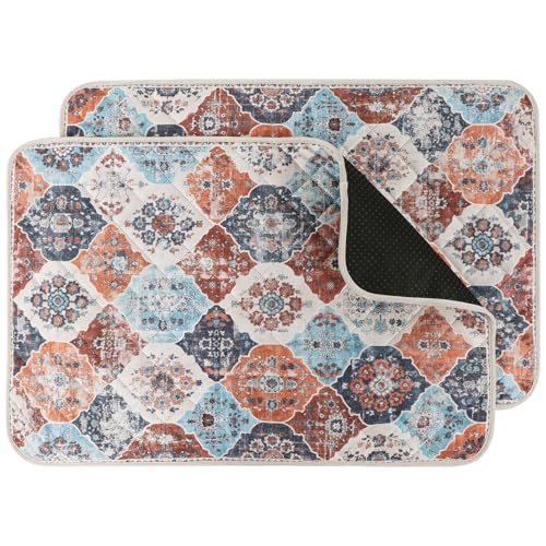 IEUUMLER 2PCS Empapadores para Perros Reutilizables, Lavables Alfombra Perros Pipi, Almohadillas de Entrenamiento Absorbente rápido para Perro/Cachorros EU011 (Colorido, 91x61cm-2pcs)