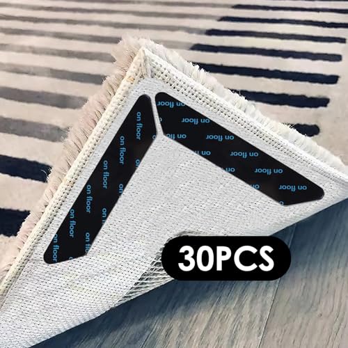 Pinzas para Antideslizante Alfombras,30 Piezas Antideslizante alfombras al Suelo,Lavable y Reutilizable,Antideslizantes,para alfombras,Pisos de Madera,Interiores y Exteriores,Numlot