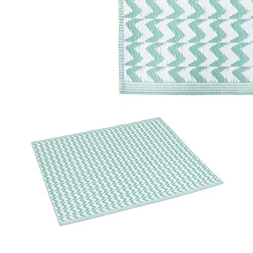 LOLAhome Alfombra pasillera para Interior y Exterior de Polipropileno Verde Moderna de 150 x 90 cm