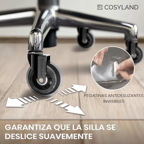 COSYLAND Protector de Suelo para Silla con Ruedas, Alfombra Transparente de Alta Claridad 90 x 120 cm, Tapete de PVC Liso para Oficina, Parquet, Escritorio o Gaming, Antiarrayado y Duradero