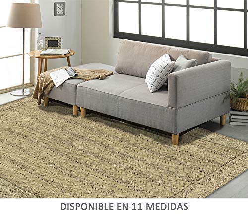 Vilber Esparto Color 01 Alfombra Vinilo con Efecto Esparto por estampación Digital. 40X78 cm